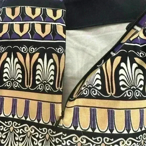 J.McLaughlin Ladies skirt size 6 Purple Black Geometric Print Back Zipper - Picture 9 of 9